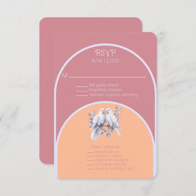 Doves Ringar Peach Fuzz Dusty Rosa Lavender Arched (Fram/baksida)