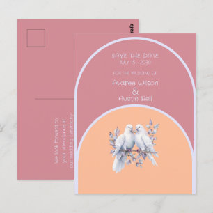 Doves Ringar Peach Fuzz Dusty Rosa Lavender Arched Vykort