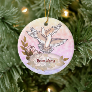 Doves Ro bröllop ornament