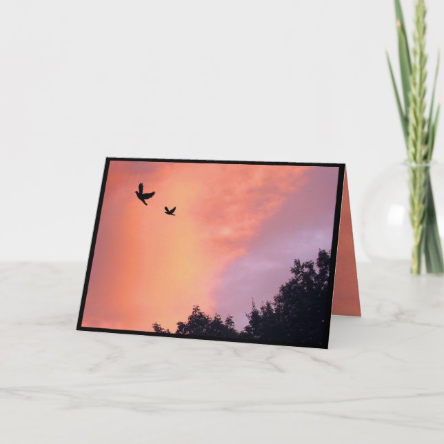 Doves vid Sunset Birthday Kort (Framsida)