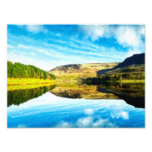 Dovestone Reservoir på vintern Fototryck