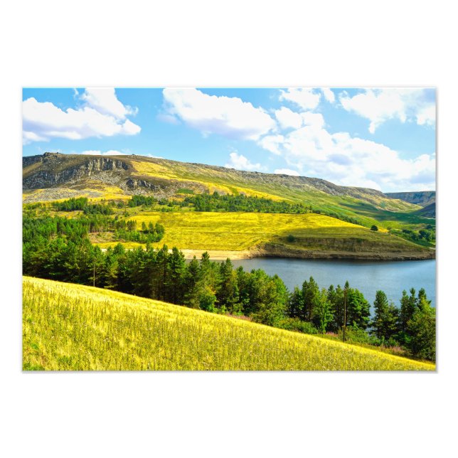 Dovestone Reservoir under sommarsolsken Fototryck (Framsidan)
