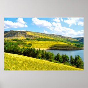 Dovestone Reservoir under sommarsolsken Poster