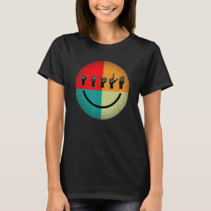 Dövet American Sign Language ASL Smile Interpreter T Shirt