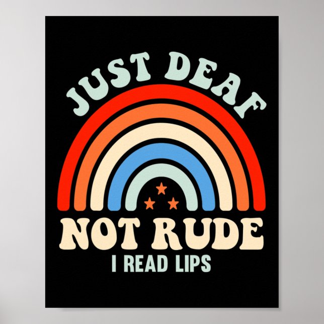 Dövet Bara för hörselskadade Döv ASL-teckenspråk Poster (Framsidan)