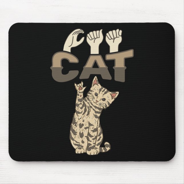 Dövet Cat Asl Hand Gesture Hearing Loss Awareness Musmatta (Framsidan)