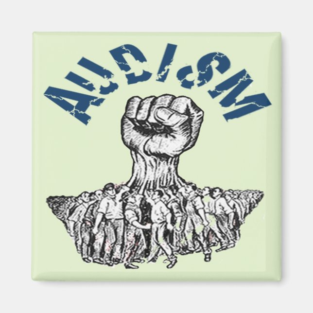 Dövet Civil Högers Movement against Audism Magnet (Framsidan)