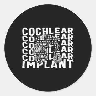 Dövet Cochlear Implant ASL H. Runt Klistermärke