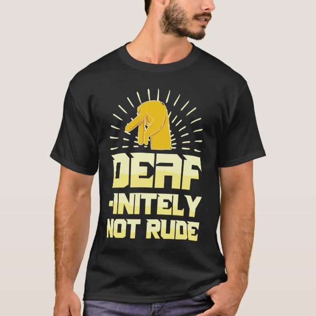 Dövet Hearing Aid Pride ASL-handskylt Döv T Shirt (Framsida)