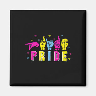 Dövet Pansexual ASL Pride Pan Rainbow Sign Languag Magnet