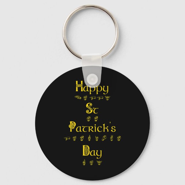 Dövet Pride st patricks day Signeringsspråk asl Me Nyckelring (Framsida)