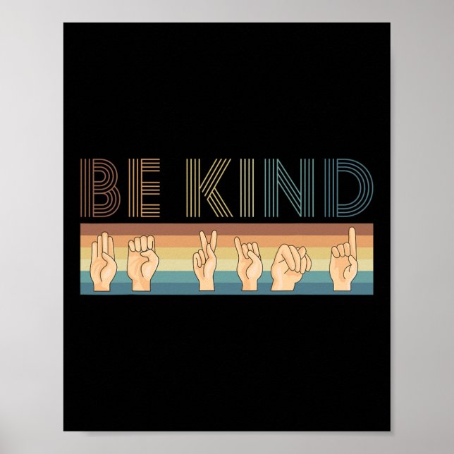 Dövet Retro Be Kind Poster (Framsidan)