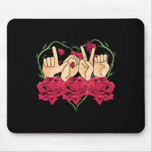 Dövet Ro Heart ASL Awareness kärlek P Musmatta