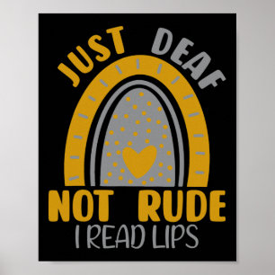 Dövet Rude Rainbow Döv Awareness Asl Sign Lang Poster