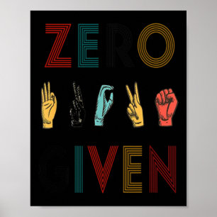 Dövet Rude Zero S-Vintagen för signaturspråksinven Poster
