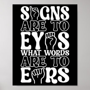 Dövet Signera språk Medvetenhet 12 Poster