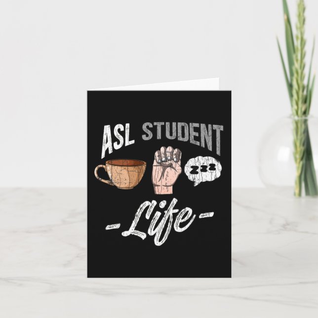 Dövet SignLanguage Attire Awareness ASL Student Fu Kort (Framsida)