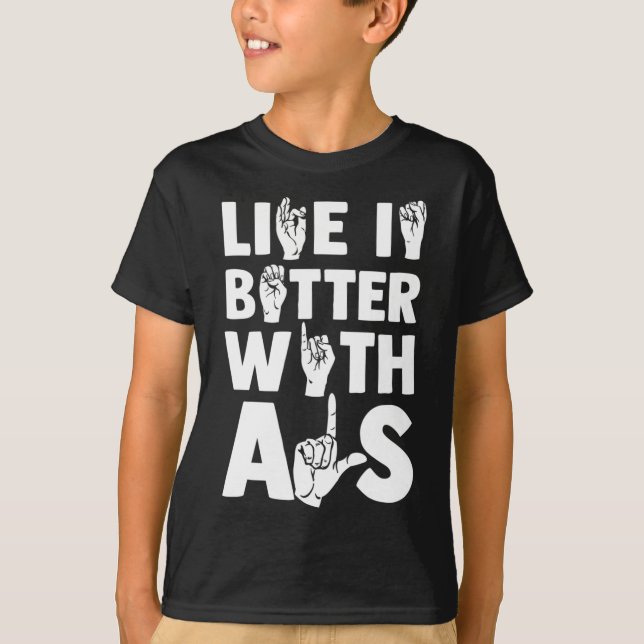 Dövets medvetenhet och teckenspråk 2 t shirt (Framsida)