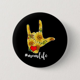 Dövets medvetenhet om ASL-teckenspråk Solros I Kär Knapp