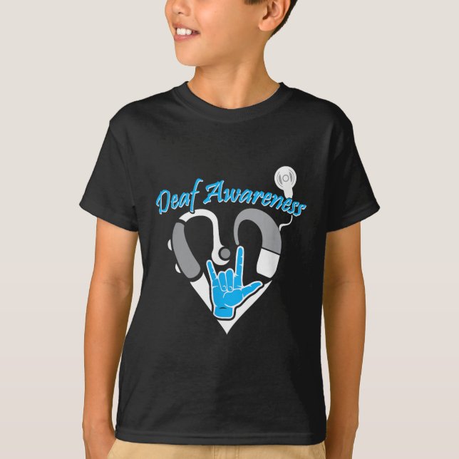 Dövets medvetenhet om förhörsstöd Asl Cochlear Imp T Shirt (Framsida)
