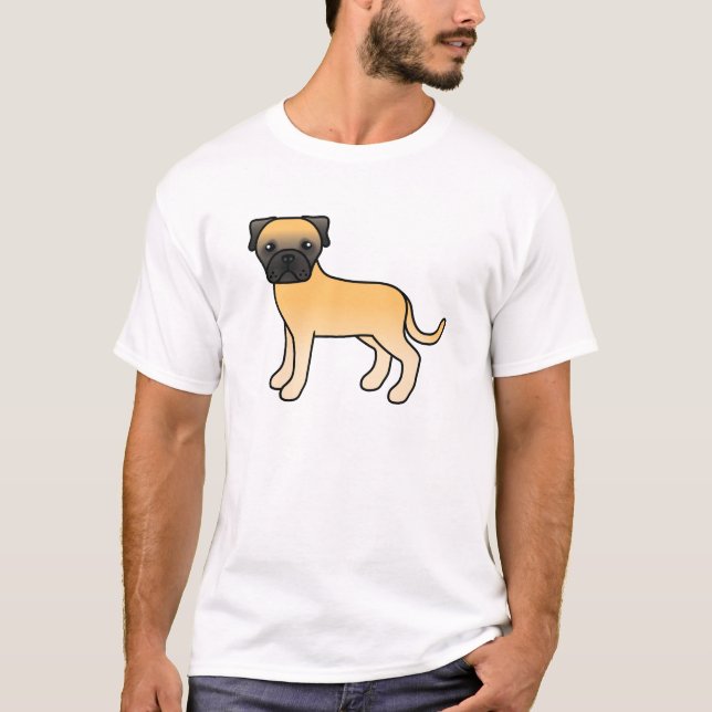 Dovhjort Bullmastiff Hund Design T Shirt (Framsida)