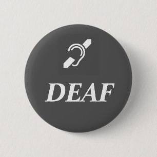 DÖVT SYMBOL med ord DÖV Knapp