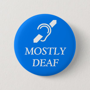 Dövt symbol över den MESTADELS DEAF. ord Knapp