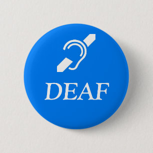 Dövt symbol över det DEAF. ord Knapp