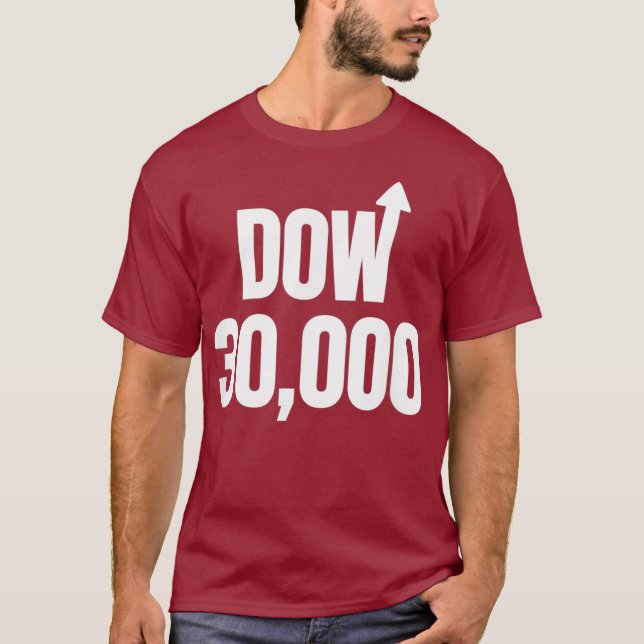 Dow 30000 Market Uptick Arrow Lagrar Investor T Shirt (Framsida)