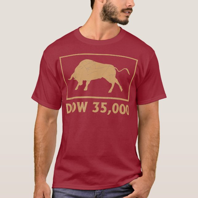 Dow 35000 Investor Trading Stock T Shirt (Framsida)