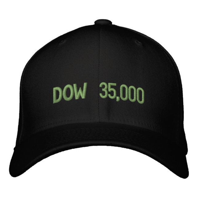 Dow 35000 Lagrar Market Firande Broderad Keps (Framsida)