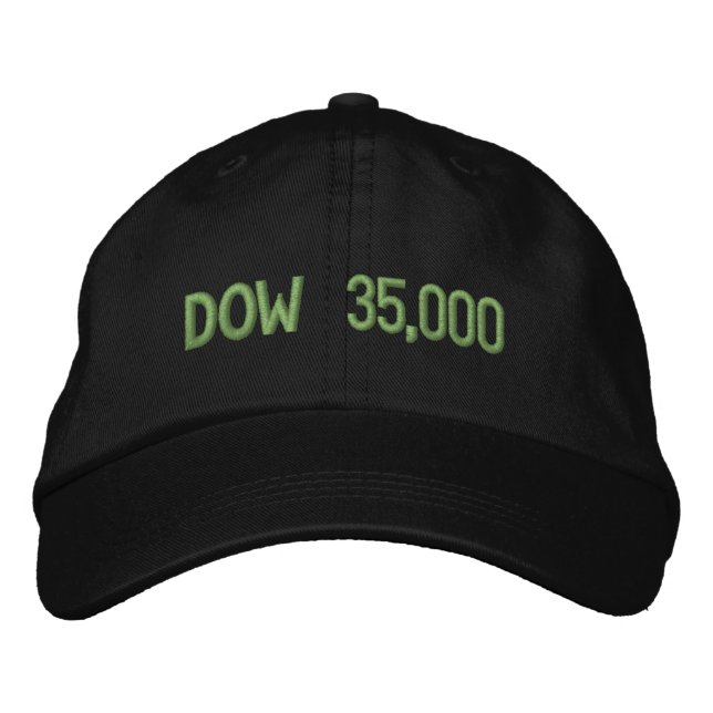 Dow 35000 Lagrar Market Firande Broderad Keps (Framsida)