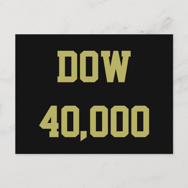 Dow 40000 Lagrar Market Firande Vykort (Framsida)