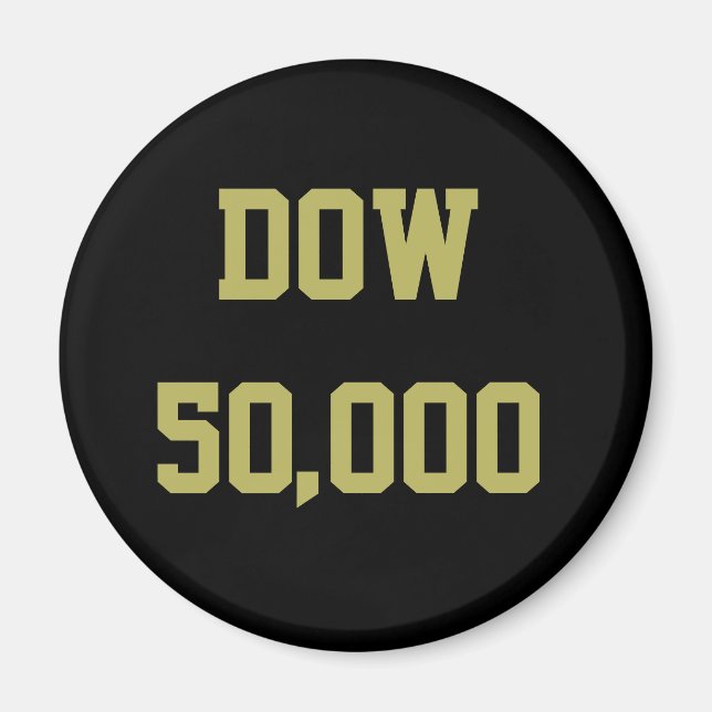Dow 50 000 Lagrar Market Firande Magnet (Framsidan)