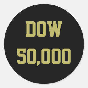 Dow 50 000 Lagrar Market Firande Runt Klistermärke