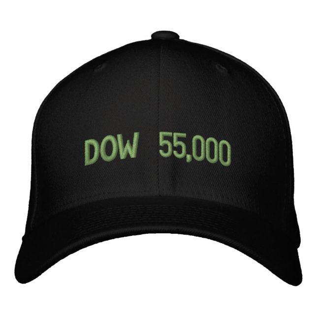 Dow 55 000 aktiemarknadsfirande broderad keps (Framsida)