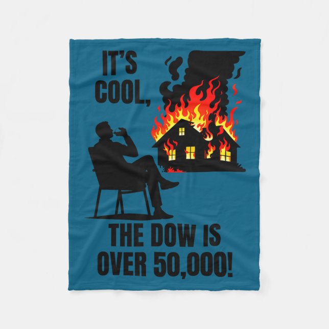 Dow är över 50,000! meme  fleecefilt (Framsidan)