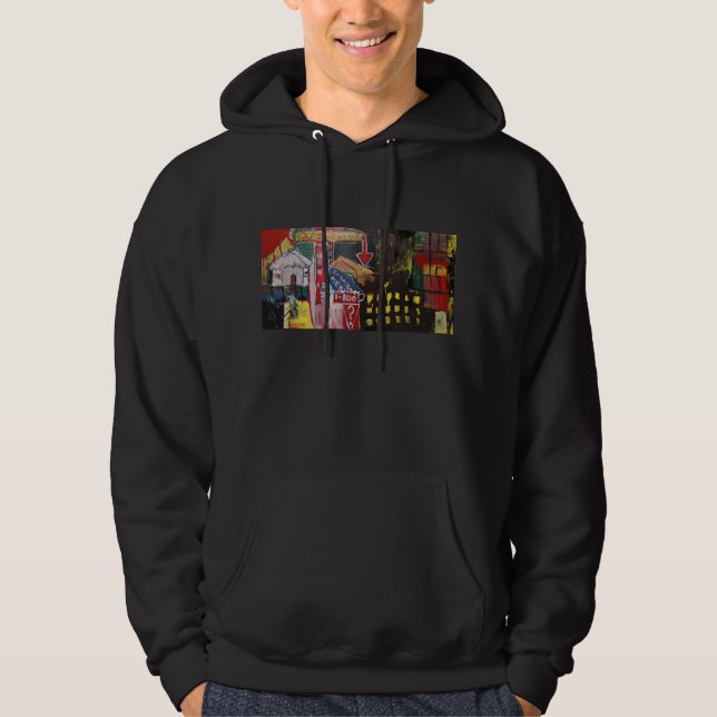 DOW JONES NER SWEATSHIRT MED LUVA (Framsida)