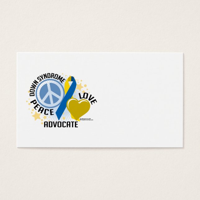 Dowme Syndrome Peace Kärlek advokat Visitkort (Framsidan)