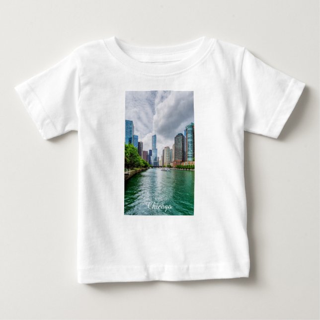 Down Chicago River Baby T-Shirt (Framsida)