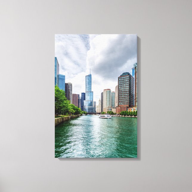 Down Chicago River Canvastryck (Framsida)