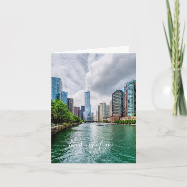 Down Chicago River-tänkandet på ditt kort (Framsida)
