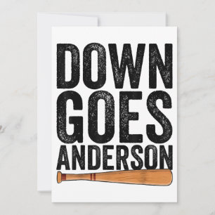 DOWN GOES ANDERSSON FUNNY BASEBALL-gåva ANDERSSON Inbjudningar