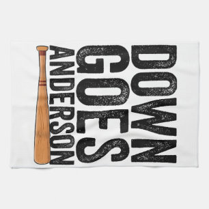 DOWN GOES ANDERSSON FUNNY BASEBALL-gåva ANDERSSON Kökshandduk