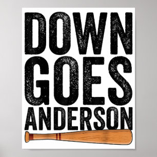 DOWN GOES ANDERSSON FUNNY BASEBALL-gåva ANDERSSON Poster