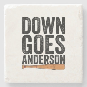 DOWN GOES ANDERSSON FUNNY BASEBALL-gåva ANDERSSON Stenunderlägg