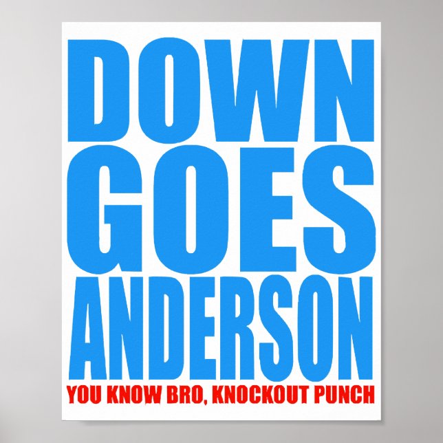 Down Goes Andersson Poster (Framsidan)