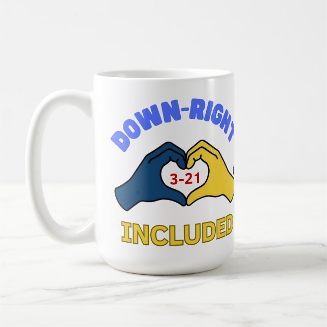 Down-Right Included World Down Syndrome Day Aware Kaffemugg (Vänster)