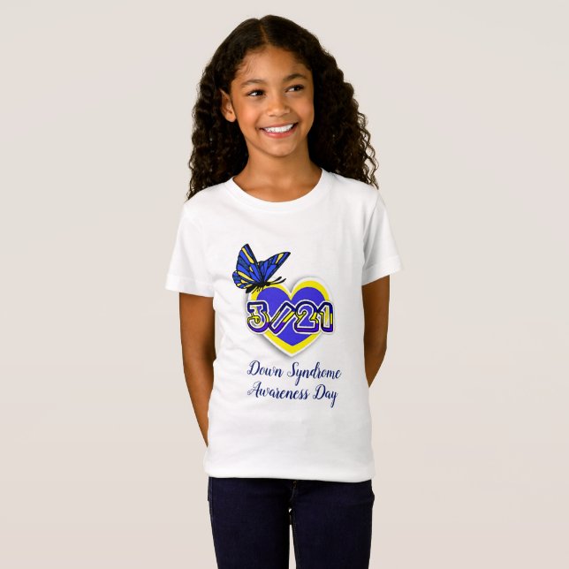 DOWN SYNDROME AWARENESS DAY March 21 Shirt Tee Shirt (Hel framsida)