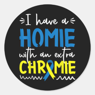 Down Syndrome Awareness  For Friend Homie Down Syn Runt Klistermärke